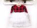 Buffalo Plaid Christmas Dress Fluffy Twirl Dress Personalized Girl Christmas Outfit Red Black Plaid Toddler Dress Sizes NB-10 