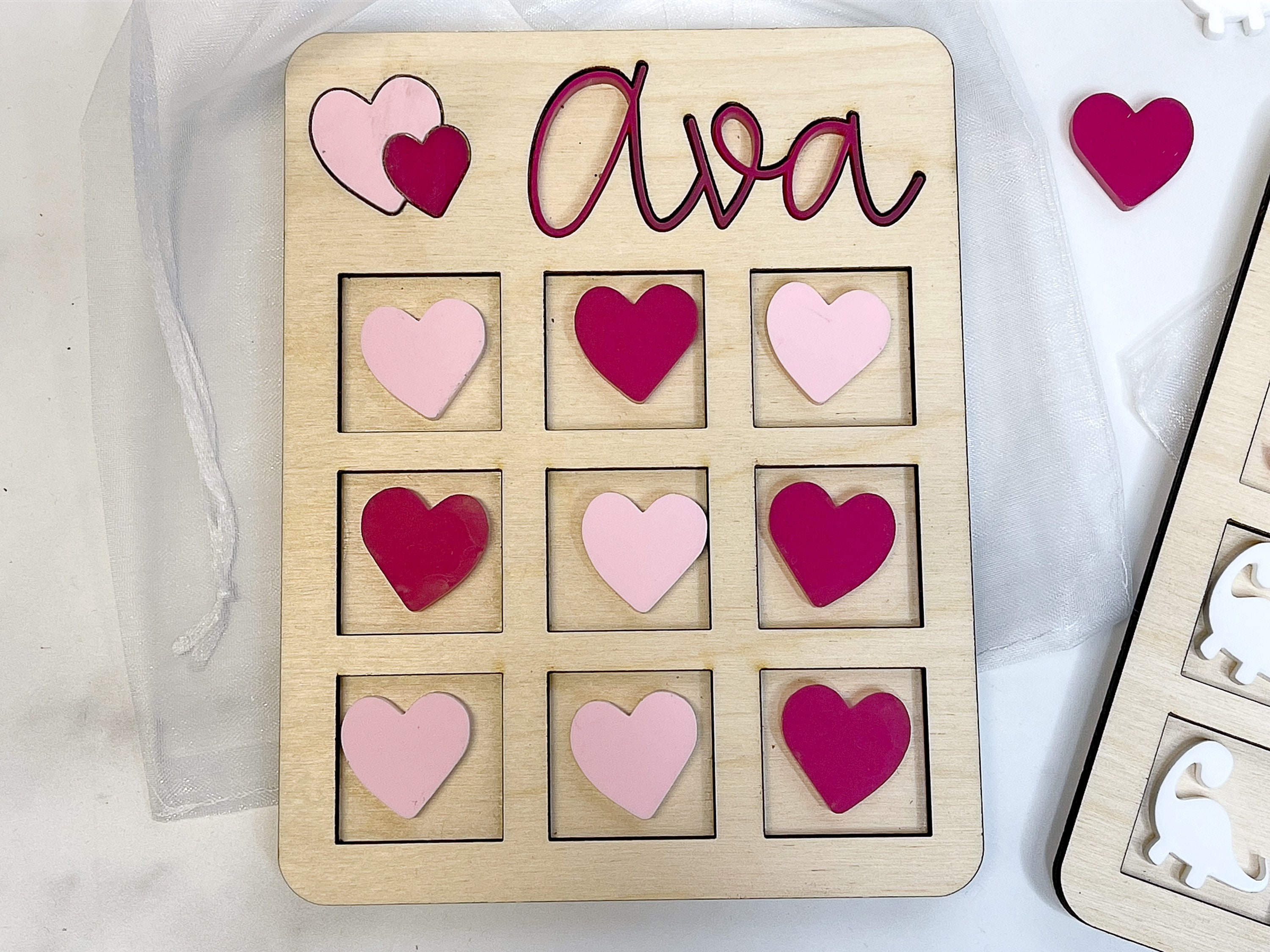 Valentines Day Gift for Kids Personalized Tic Tac Toe Boards With Bag ...