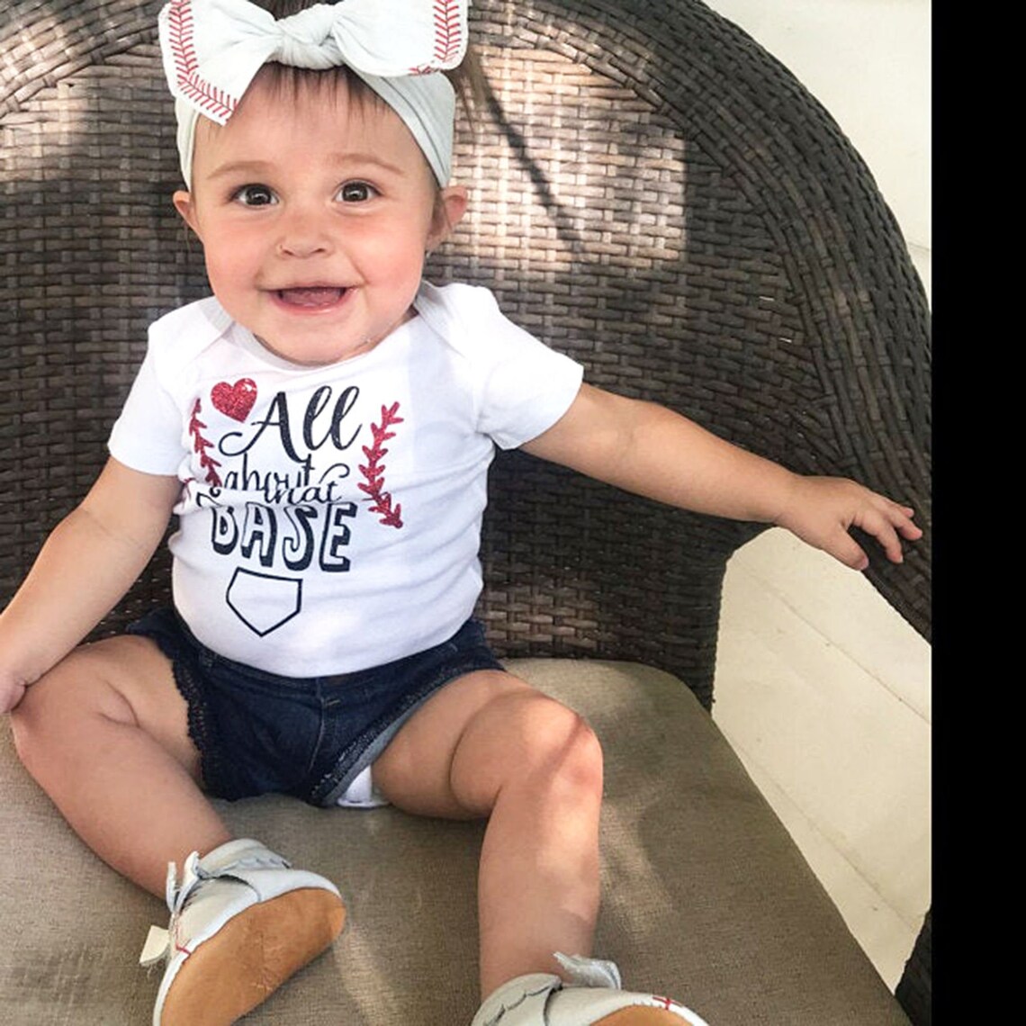 Girl Baseball Outfit Baby Girl Baseball Bodysuit All About Etsy