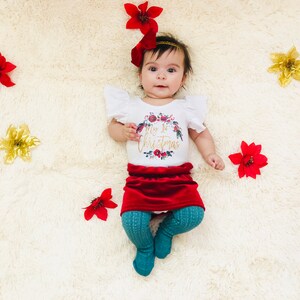 Baby Girl 1st Christmas Outfit First Christmas Dress Newborn Christmas Outfit Infant Christmas Dress 1st Christmas Dress image 3