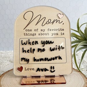 Unique Mothers Day Gift, Personalized Gift for Mom, Gift from Daughter, Gift from Son, Reusable Sign