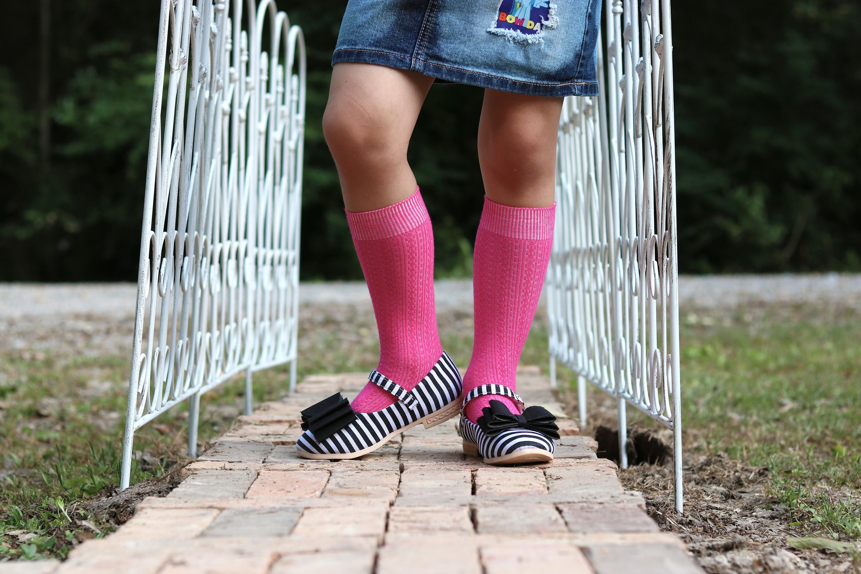 Hot Pink Girls Knee High Socks Cable Knit Hand Dyed Socks Baby | Etsy