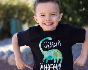 Garçons 4e anniversaire chemise garçons Dinofour anniversaire chemise garçon Forth dinosaure tenue chemise d’anniversaire personnalisée