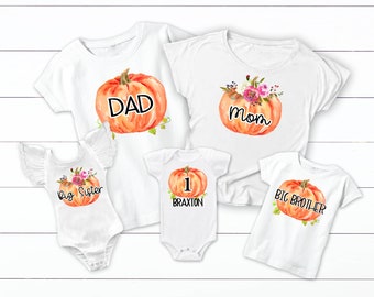 Family Matching Pumpkin Birthday Top Mommy and Me Pumpkin Patch Family Shirt Set