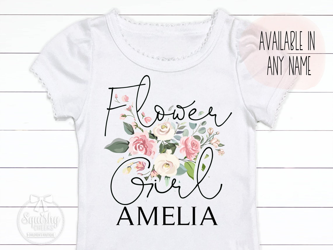 Personalized Flower Girl Shirt With Name Flower Girl Proposal Etsy