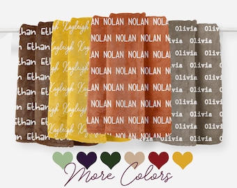 Herbst Baby Decke Personalisierte Name Decke Individuelle Baby Decke Jungen Baby Mädchen Wählen Sie Ihre Farbe und Schriftart