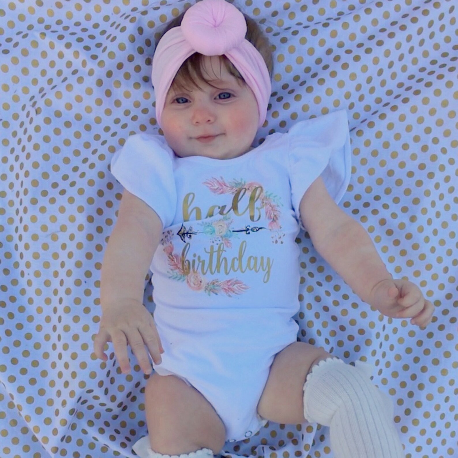 Half Birthday Outfit Baby Girl Boho Six Months Outfit Etsy