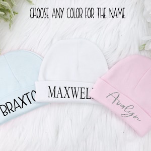 Newborn Baby Hat Personalized Baby Hat with Name Baby Shower Gift Gender Neutral Baby Beanie Girls Baby Hat Boys Baby Hat  CHOOSE YOUR COLOR