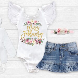 Miss February Outfit Valentines Birthday Outfit New Baby Gift Baby Girls 1st Birthday Outfit Pink Birthday Outfit Girl First Birthday Outfit