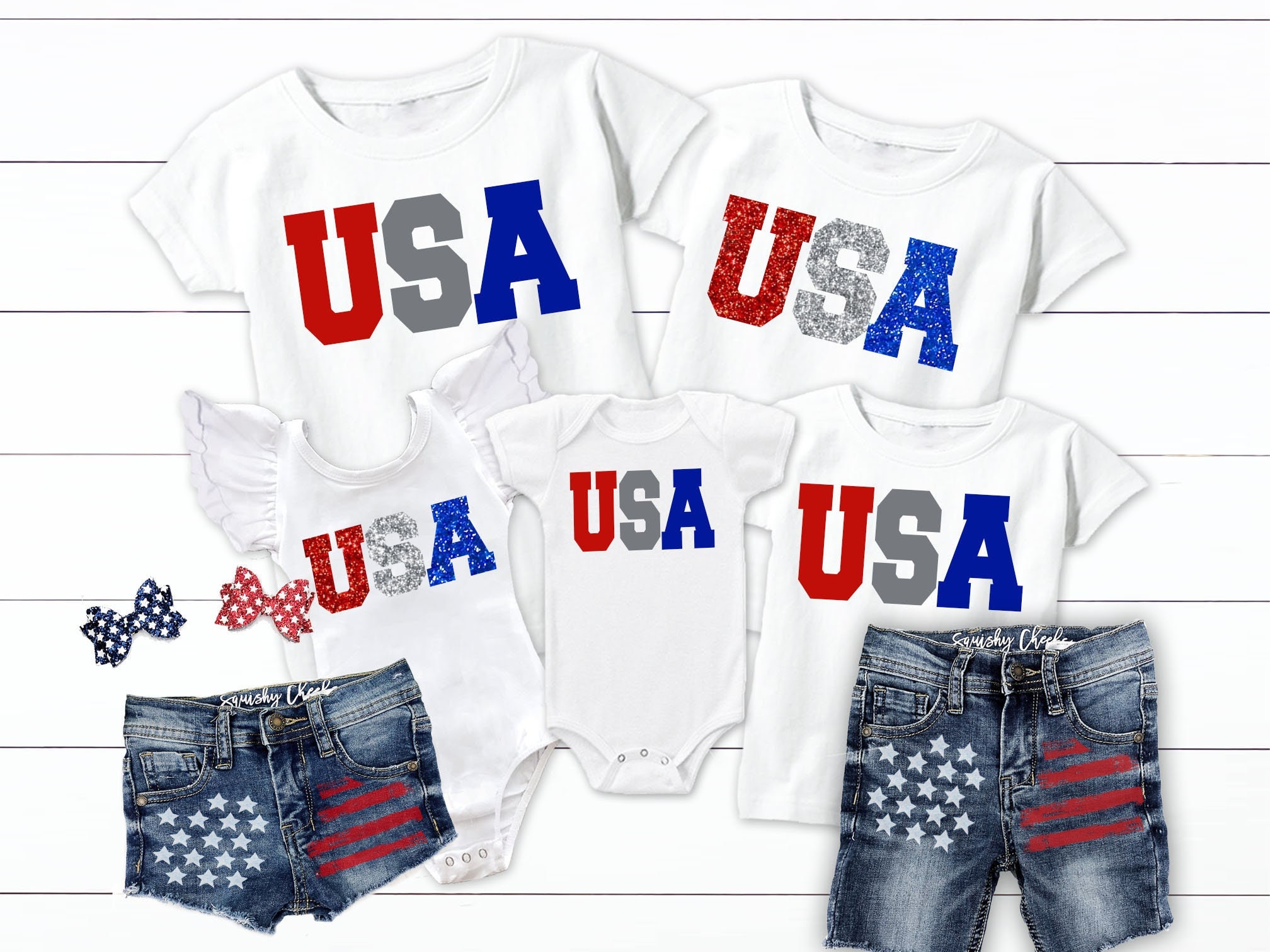 Mommy and me 4th of july outfits top