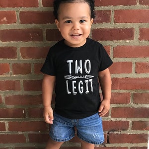 Toddler Boys Second Birthday Shirt, Two Legit 2nd Birthday Party Outfit