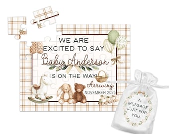Personalisiertes Baby-Schwangerschaftsankündigungs-Puzzle: Wir erwarten ein Geschenk