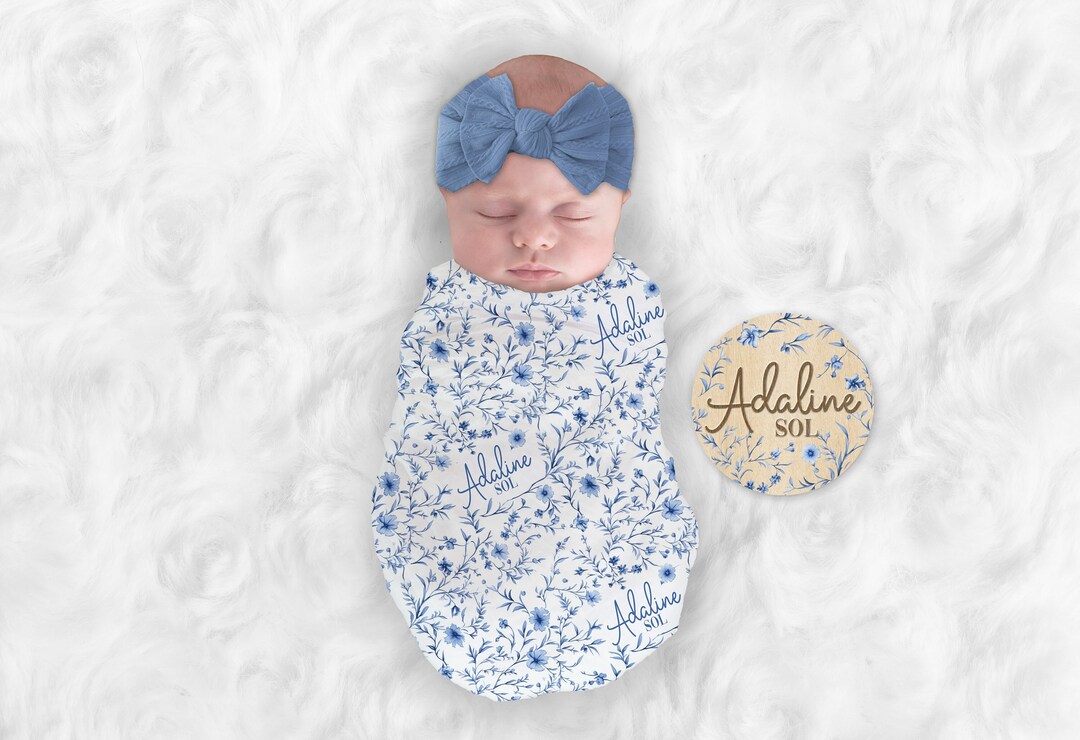 Blue Puppy Toile Swaddle main image 1