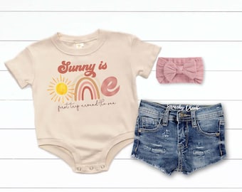 Boho Sun 1st Birthday Outfit: Personalized Rainbow Romper