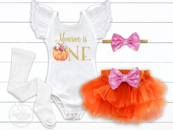 pumpkin first birthday girl outfit