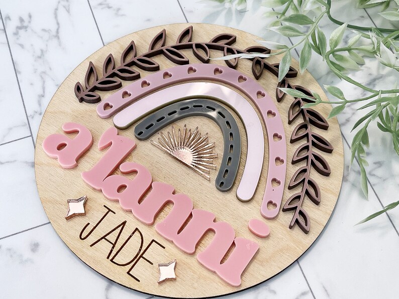 Rainbow Baby Girl Name Sign Wood Name Sign 3D Name Etsy
