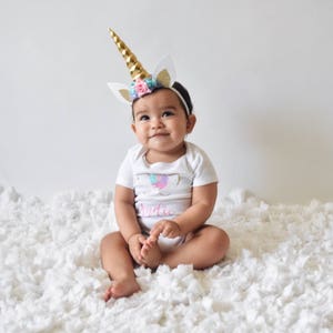 Baby Unicorn Headband Unicorn Hair Clip Unicorn Horn Halloween Unicorn Birthday Newborn Unicorn Photo Props Girl Birthday Outfit image 6