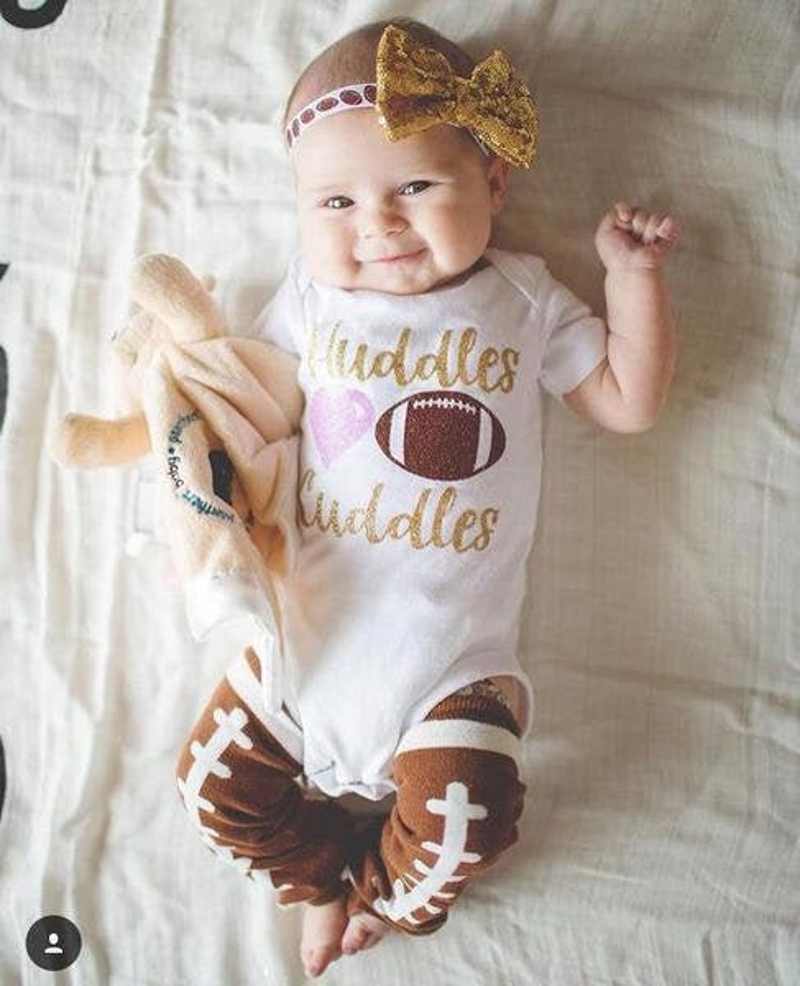 Baby Girl Football Outfit Girl Football Bodysuit Huddles and Etsy Canada