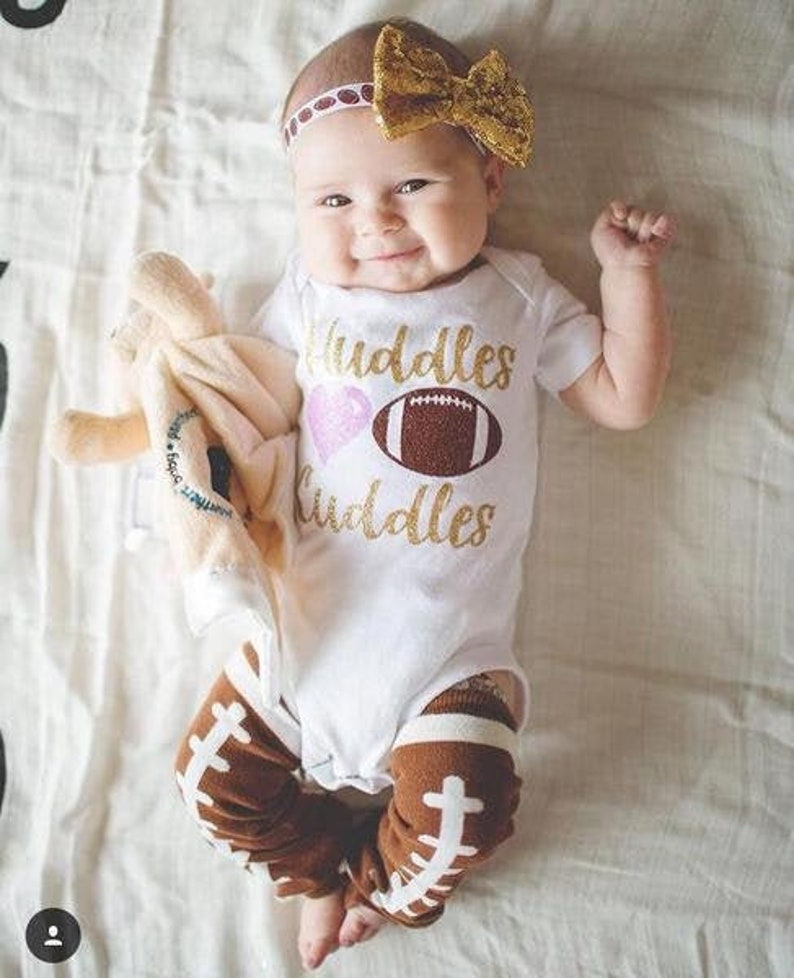 Baby Girl Football Outfit Girl Football Bodysuit Huddles and Etsy