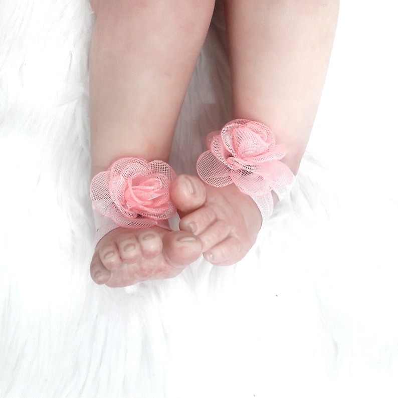 Baby Girl Gift Set Personalized Baby Shower Gift Set Pink Floral Pillow, Blanket, Gown, Burp Cloth, Hat, Bracelet and Baby Barefoot Sandals image 5