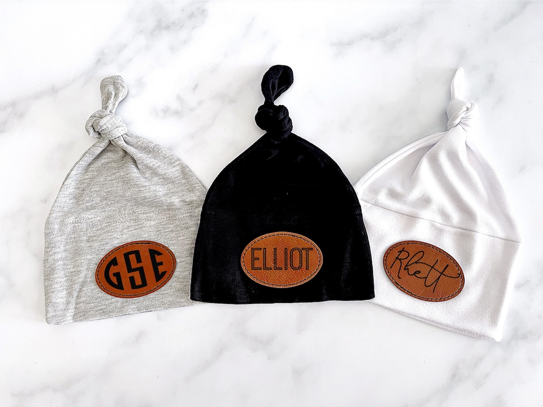 Personalized Baby Boy Hat Vegan Leather Infant Baby Hat With Name ...