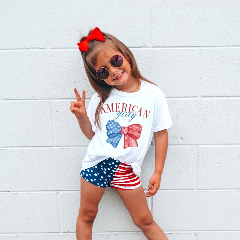 American Girly kids 4th of July shirt