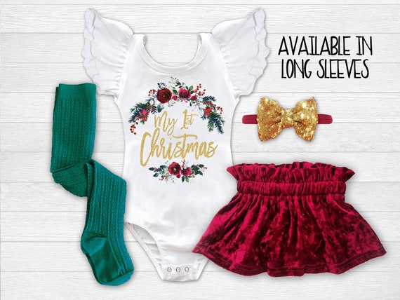 newborn girl first christmas outfit