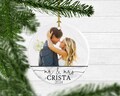 First Christmas Married Ornament Wedding Photo Personalized Marbled Ornament Wedding Gift Mr. and Mrs. Ornament Newlywed Gift FREE SHIPPING