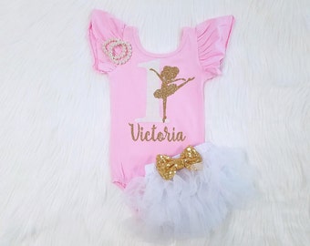 Ballerina Birthday Outfit Ballerina Leotard 1st Birthday Outfit 1st Birthday Leotard Ballerina Second Birthday First Birthday Shirt, Any Age