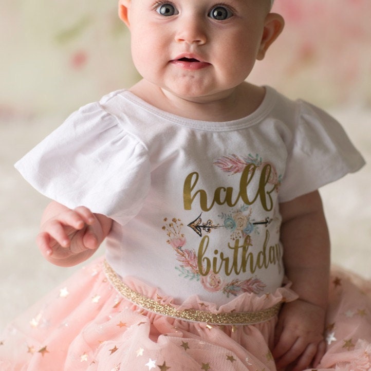 half birthday dress Half Birthday Outfit - Gold glitter and Black main image 0