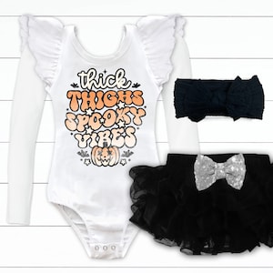 Baby Halloween Bodysuit Spooky Vibes Girl Halloween Outfit 1st Halloween Romper Costume Funny Retro Halloween Outfit Toddler Halloween