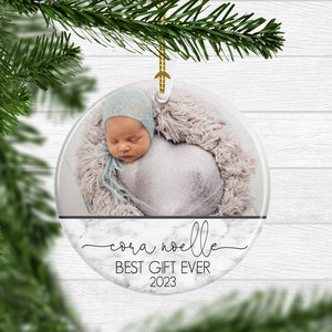 Babys 1st Christmas Ornament Newborn Photo Personalized Ornament Girl Best Gift Ever Baby Girl Baby Boy New Baby Gift FREE SHIPPING