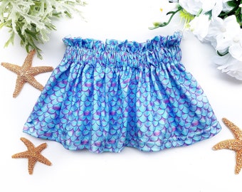 Mermaid Skirt Baby Girl Twirl Skirt Toddler Girl Scale Skirt Mermaid Birthday Skirt Aqua Purple Green Mermaid SIZED in ALL AGES