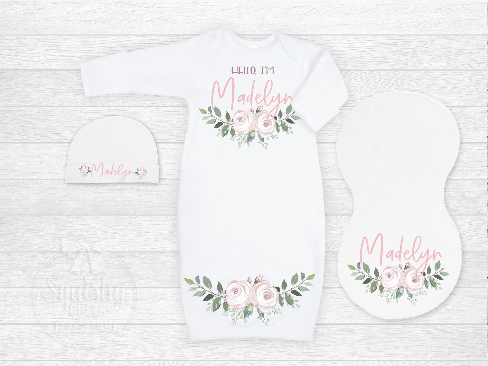 Baby Girl Gift Set Personalized Baby Shower Gift Set Pink Etsy UK