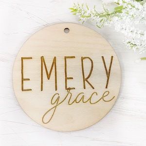 Baby Name Sign Birth Announcement Baby Reveal Personalized Wooden Name Sign With or Without Hole Choose Your Size