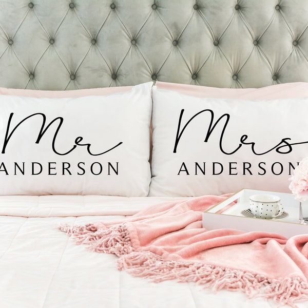 Personalized Pillowcases Mr and Mrs Etsy