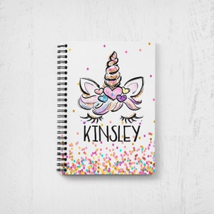 School Supplies Back to School Unicorn Notebook Girls  Personalized Unicorn Notebook Birthday Gift Girls First Day of School