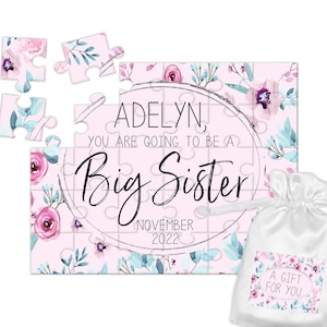 Big Sister Announcement Personalized Big Sister Puzzle Gift Pregnancy Announcement