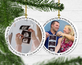 Oh Baby Pregnancy Announcement Ornament Keepsake Custom Text Photo Ornament