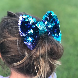 Mermaid Hair Bows Big Bow Headband Mermaid Bow Baby Girl Headband Reversible Toddler Bow Hair Clip Girl Accessories
