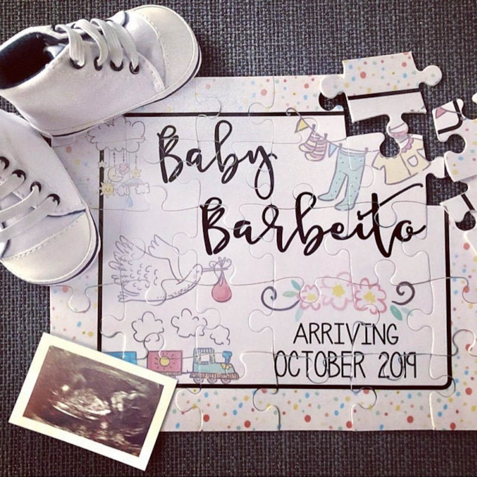 Baby Announcement Puzzle Pregnancy Announcement Personalized Etsy