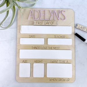 Panneau interchangeable pour la rentrée et le dernier jour d'école, panneau personnalisé effaçable à sec 1er jour d'école réutilisable personnalisé pour la rentrée