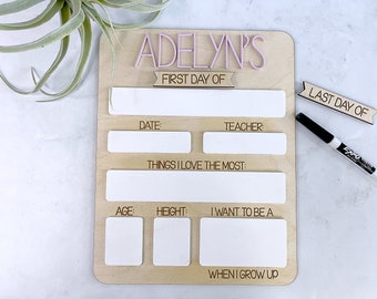 Panneau Double Face « First Day Last Day Of School » (tableau Effaçable à Sec Pour Marqueurs à