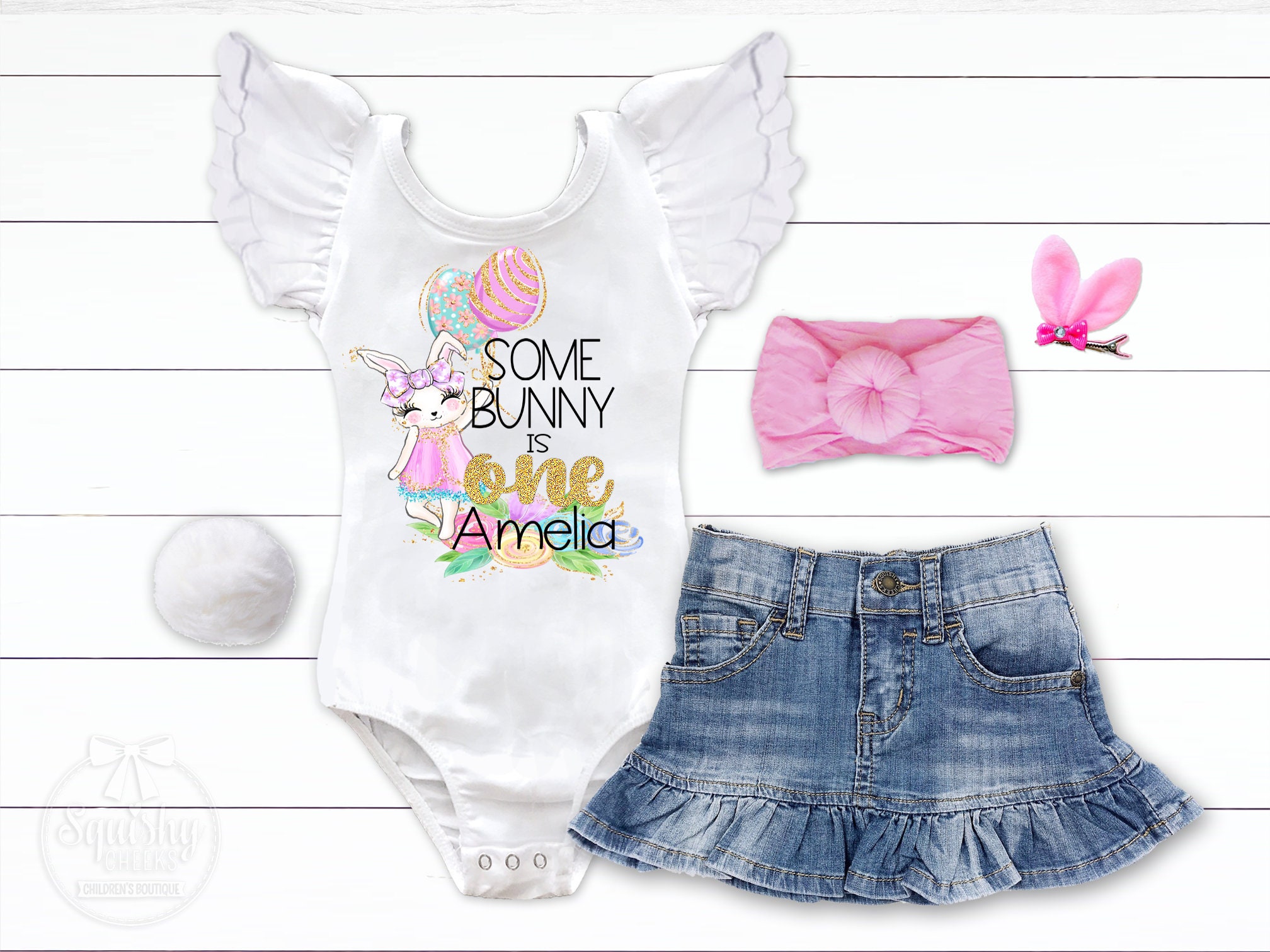 Some Bunny is One Leotard Girl Bunny Birthday Outfit Easter Etsy