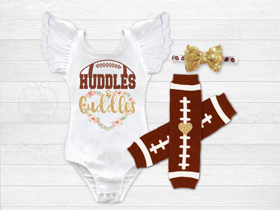 Baby Girl Football Outfit Girl Football Bodysuit, Huddles and Cuddles