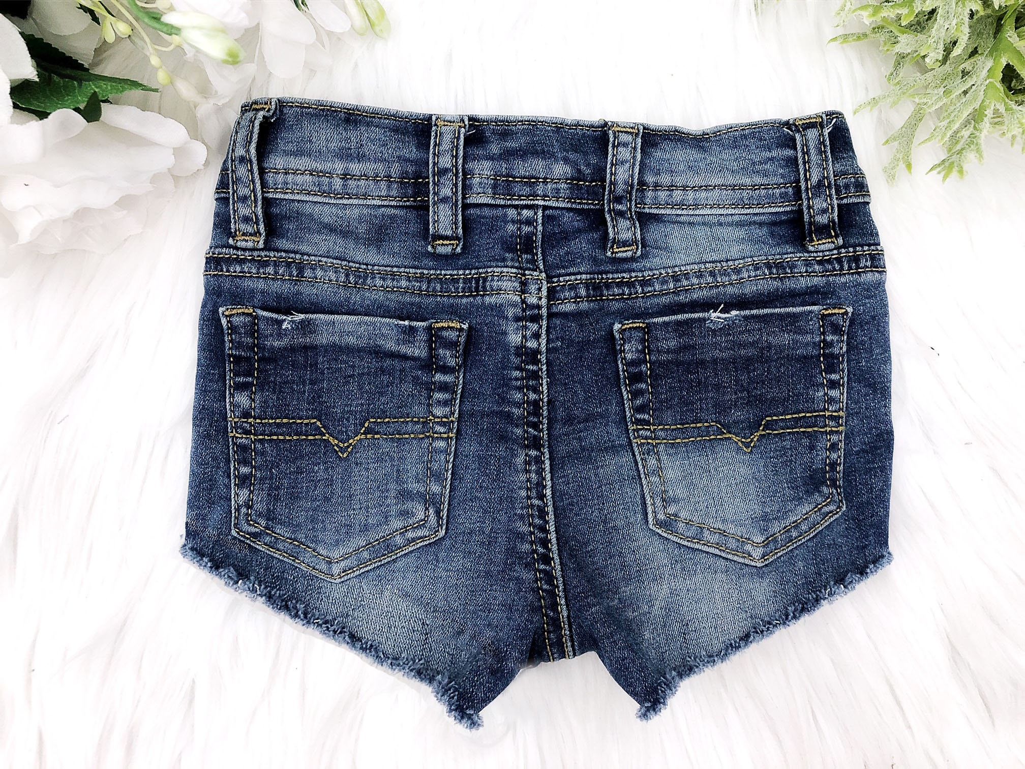 Short En Jean Gymboree Fille Taille 7 - Bleu Délavé, Taille Ajustable, Occasion Très Bon état