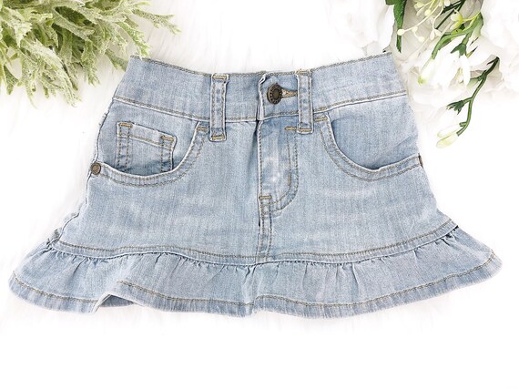 kids denim skirt