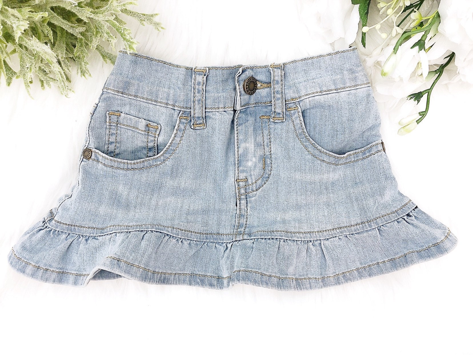 blue jean skirt for baby