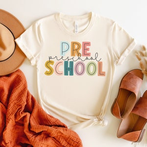 Preschool Teacher Shirts, Pre School Back to School Tshirt Girls First Day of School 1st Day of Preschool