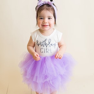 Girls Birthday Dress Purple Lavender and Silver Birthday Outfit 1st 2nd 3rd 4th 5th Birthday Fluffy Dress